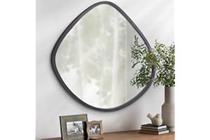 AOAOPQ Irregular Small Mirror Wall Oval Asymmetric Mirrors Decorative Arched Funky Shape Frame Modern Mirrors for Wall Decorating Funky Mirrors for Living Room Bedroom Bathroom Blob Mirror Black