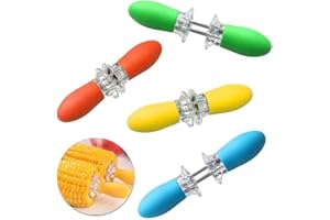 RAINBEAM Fourchettes à Maïs Epis Maïs 4 Paires de Brochettes de Maïs en Acier Inoxydable