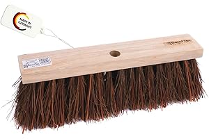 ‎BAWITEC BawiTec Piassavabesen, Harte Lange Piassava Naturfaser Borsten, Besen mit Standardstielloch, 60cm Breit/Lang, Straßenbesen, Naturbesen ohne Stiel, für draussen,Baustellen,Handwerk,Gewerbe