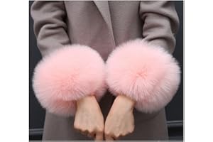SHTGOI Damen Pelzmanschetten Fell Handgelenk Wärmer Kunstpelz Manschetten Armstulpen Winter Handwärmer Ärmel Plüsch Pulswärmer Fellstulpen Faux Pelz Armstulpen Handschuhe Rosa