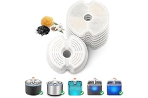 VinDox Filtri Fontanella per Gatti, 8 Pezzi Filtri di Ricambio per Fontana di gatto da LED 2 L, adatto per fontane in acciaio inox 2.5 L
