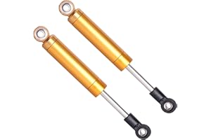 AIMROCK 2-Pack 1/10 RC Crawler Aluminum Shocks Internal Spring Dampers Upgrade Parts for 1/10 Traxxas TRX-4 Axial SCX10 RCAWD D90 RC Car (Gold, 90mm)