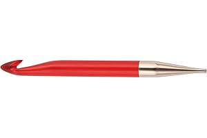 KNITPRO Tendencia: Ganchillo: Afgano/tunecino: Extremo único: 12 mm, Acrílico, Rojo, 12,00 mm