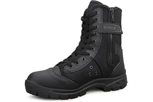 LUDEY Hombres Botas Militares Ultraligeros con Cremallera, Transpirables Botas Tácticas de Combate A-307