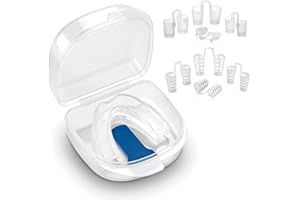 AIOUTGOGO Appareil Dentaire Anti Ronflement,GouttièRe Dentaire+8dilatateur Nasal,Anti Ronflement Efficace,ProtèGe-Dents SûR,Inodore Et Doux,Sommeil Bruxisme,Agit Sur Les Causes D’Un Mauvais Sommeil