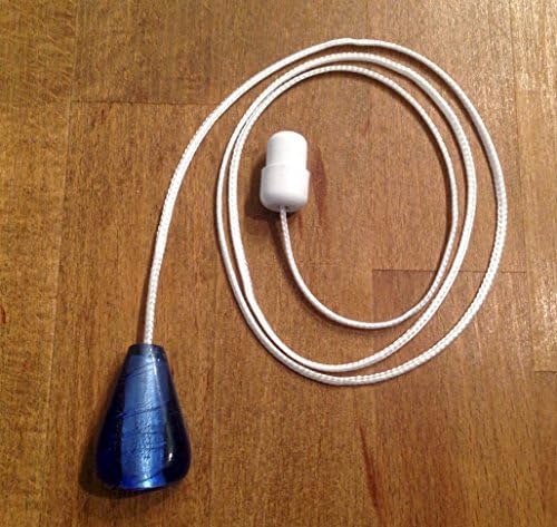 Decozo Glass Bathroom Light Cord Pull - Complete with Cord & 2 Part Connector - 5 Colours - Modern Elegance (Blue)