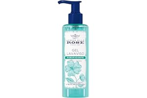 Acqua alle Rose, Gel Lavaviso Purificante con Attivi Astringenti di Rosa Multiflora, Detergente Viso per Pelli Miste o con Imperfezioni, Deterge, Purifica e Opacizza, Uso Quotidiano, 200 ml