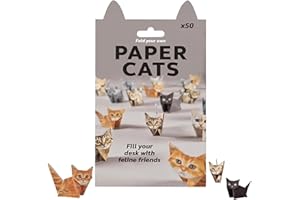JDKJAG 50pcs 3D Origami Kit, DIY Paper Cats Origami Kit, Creative Origami Animal Kit, Fold Your Own Paper Cats, Origami Animal Shaped Decoration Kit, Origami Set for Adults Kids (cat)