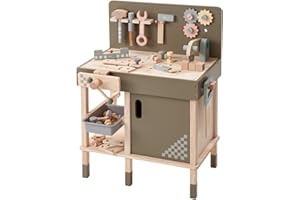 howa Banco da lavoro per bambini in legno da 47 pezzi accessori per bambini 4905