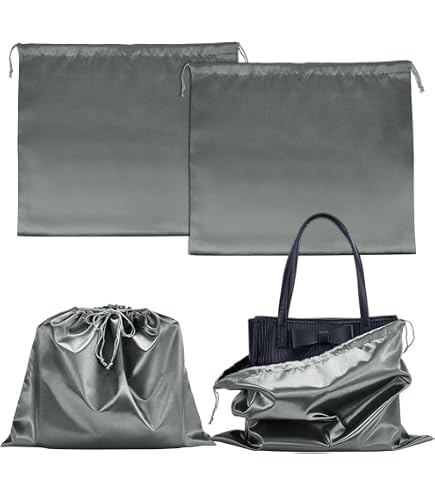4 Sacchetti Porta Polvere In Raso Per Borse - Organizer Con Coulisse, 40x30 Cm, Protezione Per Borse Di Lusso - 2