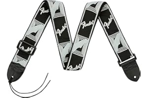 Fender, 099.0681.543 2 Cinturino Monogramma in Nero, Grigio Chiaro, Grigio Scuro