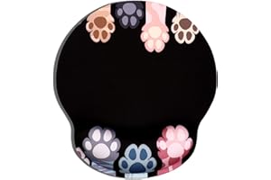 AOKSUNOVA Tappetino per il mouse con poggiapolsi e cuscino in gel ergonomico, motivo gatto