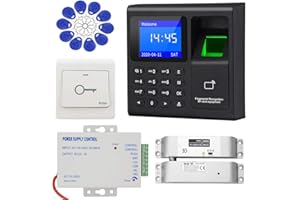 KADONGLI KDL Clavier à Empreintes digitales Complet pour système de contrôle d'accès RFID, Alimentation DC12V / 3A, verrou électronique avec Bouton de Sortie, Porte-clés 125KHz pour Tous Les Types de Portes