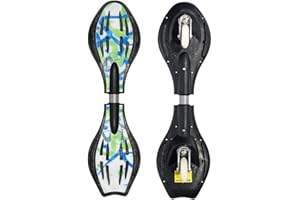 MAXOFIT IHR PARTNER FÜR SPORT UND FREIZEIT MAXOfit® Waveboard Mini «Mauritius», Charge Max. 100 kg, Roues Lumineuses et Sac Inclus - 72cm x 19,5cm x 11cm