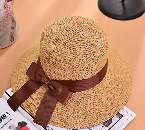 Fandear The Korean version of the new ocean Ms. straw hat summer bow tie hat sunscreen beach sun shaded coach along the cap,