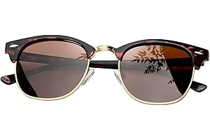 KANASTAL Occhiali da Sole Uomo Donna Polarizzati con Protezione UV400 Quadrati Vintage Classici Retrò Mezza Montatura Sunglasses per Spiaggia Viaggio
