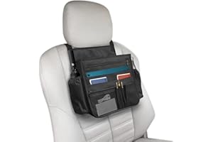 Boczif Organiseur de siège arrière de voiture, sac de rangement à suspendre pour siège passager, organisateur de siège avant de voiture pour bureau, enfants, organiseur de cabine de camion avec poche