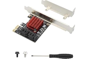 ELUTENG Scheda PCIe SATA a 4 Porte, 6Gbps Scheda di Espansione del Controller PCI-E X1 SATA 3.0 Con Staffa a Basso Profilo, Non-Raid, Avvio Come Disco Di Sistema, Supporto di 4 Dispositivi SA TA 3.0