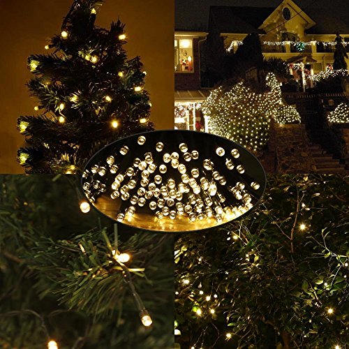 LE 20M Solar Lichterkette 200 LEDs IP44 Wasserfest 8Modi Batteriebetrieb Garten Terrasse Weihnachten Aussenbereich deko (Warmweiß) - 7