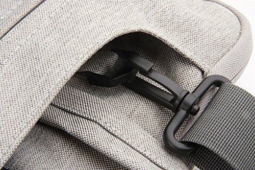 Yvonnelee Hochwertige Nylon Laptop Tasche Notebook Hülle für Apple MacBook Air, Pro, Retina 11/ 11.6/ 12/ 13/ 13.3/ 15 Zoll zum Umhängen mit Henkel Einstellbaren Schulterriemen und Zubehörfach Grau -M - 4