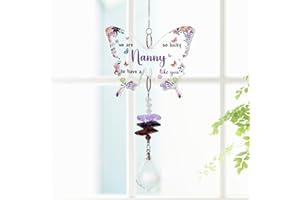 KAAYEE Grandma Gifts, Grandma Birthday Gifts – Butterfly Crystal Suncatcher Ornament, Gift for Nanny from Granddaughter & Grandson, Perfect Thank You Keepsake for Nanny on Christmas, Mother's Day