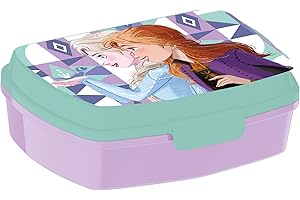 ALMACENESADAN 2045 Sandwichera Restangular multicolor Disney Frozen; producto de plástico reutilizable; libre BPA; dimensiones interiores 16,5x11,5x5,5 cm