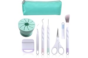 Scoutteemo Plotter Zubehör, Vinyl Jäten Werkzeuge Edelstahl DIY Bastelwerkzeug Set, DIY Bastelwerkzeug Set,Cameos, Beschriftung, inklusive Entgitterhaken Pinzette Spatel für Silhouette (8 Stück)