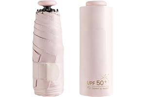 erised's bifrost Mini Ombrello da Viaggio UV Protezione UPF 50 99,9% Compatto/Leggero Piccolo Zaino Portatile/Portafoglio Pieghevole Ombrello Tascabile Antipioggia/Ombra/Donne Bambini