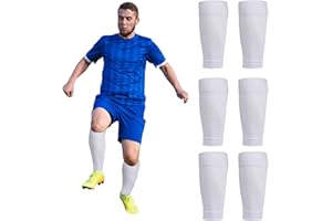 XNIVUIS 3 Pares Medias de Fútbol, Calcetines Deportivos para Niños, Espinilleras, Sin Género, Talla Única (Blanco)
