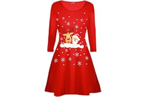 Be Jealous Kids Girls Kissing Reindeer Christmas Swing Dress