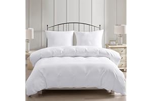 PHF 3tlg Bettwäsche 155x220, Bettbezüge 155x220 cm mit 2er Kissenbezüge 80x80 cm, Weich und Bügelfrei Bettwäsche 155x220cm aus Mikrofaser mit Reißverschluss,Weiß