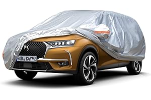 kayme Bâche Voiture Étanche Respirante Compatible avec DS7 Crossback, 6 Couches Housse de Protection Voiture Extérieur, Contre Pluie Soleil Poussière avec Zip et Doublure en Coton.
