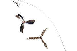 Cobee Feather Propeller Wand Toy, Replacement Refill Feather Interactive Cat Chaser Toys, Kittens Wand Refills Attachments for Kitten Training Exerciser Accessories