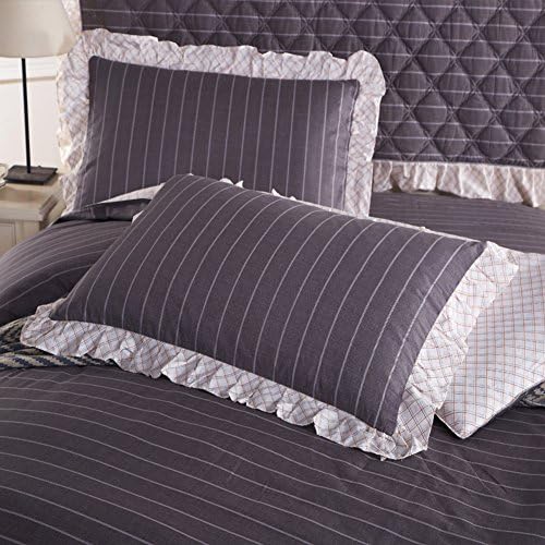 Remifentanil cotton pillowcase a pair of students single pure cotton pillow sets simple lace twill-I 48x74cm(19x29inch)