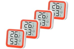 NOKLEAD Termometro Misuratore di umidità Interno Mini igrometro Monitor Dispositivo di misurazione della temperatura ambiente con icona facciale Indicatore di comfort Interruttore ℃/℉ per ufficio