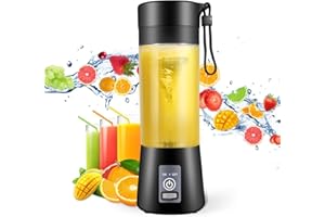 NEAT-O Portable Blender, Personal Blender USB Rechargeable, Mini Blender for Shakes and Smoothies, Strong Cutting Power with 6 Blades, 380Ml Traveling Fruit Veggie Juicer Cup for Home,Sport,Office,Camping