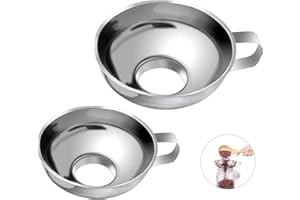 LEFUTE 2Pcs Jam Funnel Stainless Steel, Canning Funnels Kitchen Wide Mouth Funnel Jam Making Equipment for Transferring Fluid Oil Powder Beans and Jam(Small and Large)