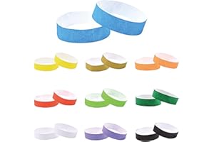 XCSJ 100 Pcs 10 Colores Pulseras De Identificacion Pulseras De Seguridad Numeradas Pulseras De Entrada Pulseras De Seguridad Imprimibles Para Control y Seguridad En Eventos y Eventos, 19 x 250mm