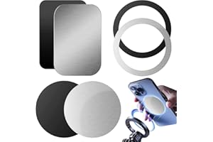 Devenirriche Metalowa płytka, telefon komórkowy, 6 sztuk, ultracienkie metalowe płytki do samochodu, magnetyczny uchwyt na telefon komórkowy, metalowa płyta z klejem do akcesoriów samochodowych –