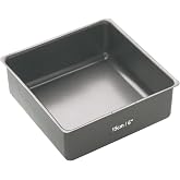 MasterClass 6" Deep Cake Pan, PTFE, PFOA &amp; BPA Free, Heavy Duty Carbon Steel 1mm Thick, 6" Small Square Pan, Grey