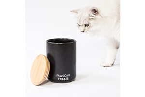 LucyBalu® Boîte à croquettes pour chat hermétique | Container croquette | Conteneur à croquettes pour chat | Boîte pour chat | Contenant à croquettes | Couvercle en bambou hermétique | Anthracite