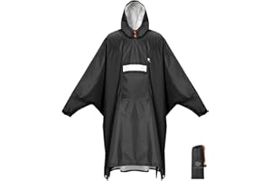 ANYOO Poncho de lluvia impermeable con mangas y bolsillo, ligero y reutilizable, chaqueta impermeable con capucha para actividades al aire libre, Talla única