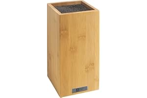 RICHARDSON SHEFFIELD - Bloc avec tiges spaghetti noires pour ranger les couteaux - Bloc Universel - Acier inoxydable, Finition - 26 x 15.5 cm - Bois clair