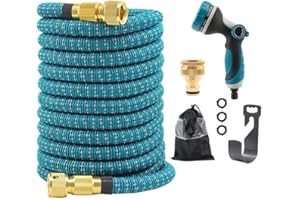 TIREX by xonic® Hochwertiger flexibler Gartenschlauch – dehnbarer Wasserschlauch mit robustem 3-fach Latexkern – leichter Flexi-Schlauch mit 10 verschiedenen Strahlarten (Blau, 30m)