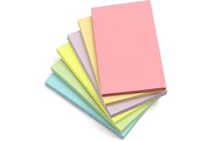‎KIFZM 6 Blöcke 76 x 127 mm Große Haftnotizen, 6 Pastellfarben, Sortiert, Selbstklebende Postblöcke, 80 Blatt pro Block