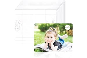 Förpackning med 10 lamineringspåsar A7 kall lamineringsfilm ultraljudsbilder 8,6 x 11,7 cm självhäftande självlaminerande kort ingen maskin krävs för visitkort, foton ID-kort