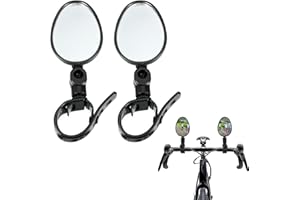 SEMINISMAR Espejos de Bicicleta,Espejos de Bicicleta Manillar, HD Gran Angular Espejos Retrovisores de Bicicleta,Espejo Retrovisor de Bicicleta, Espejos de Bicicleta 360° Adjustable Giratorio,2 Pack,Elíptico