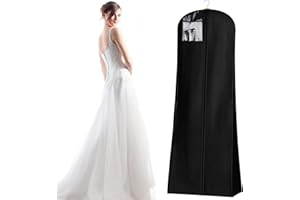 HIPPODANCE Kleiderhülle,Brautkleidhülle Kleidersack,Kleidersäcke Schutzhülle für Brautkleider für Brautkleider Abendkleider oder Lange Mäntel (Schwarz)180 x 80 x22cm