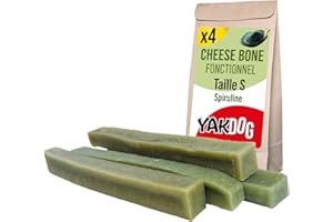 YAKDOG SANTÉ+ - Bâtonnets Au Fromage pour Chien - avec Spiruline - Peau, Pelage & Immunité - sans Gluten - Riche en Protéines & Calcium - Friandises Longue Durée - Recette Himalayenne - Belgique - S