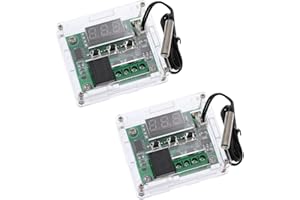 HiLetgo 2pcs W1209 with Case 12V DC Digital Temperature Controller Board Micro Digital Thermostat -50-110°C Electronic Temperature Temp Control Module Switch with 10A One-Channel Relay And Waterproof